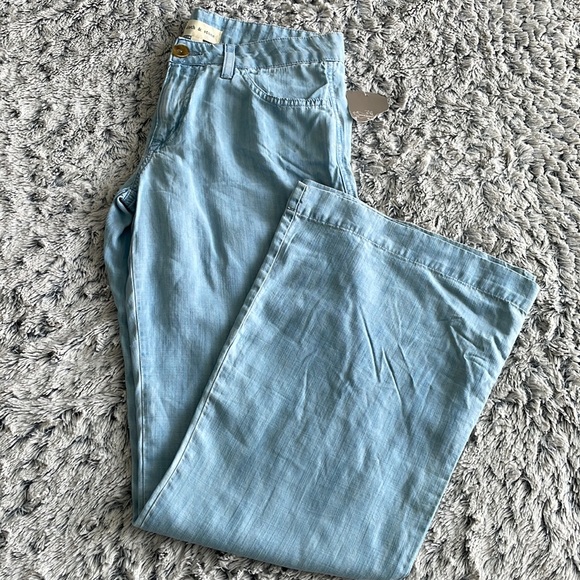Anthropologie Cloth & Stone Chambray Wide Leg Pants - Picture 4 of 8